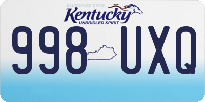 KY license plate 998UXQ
