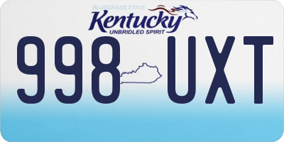 KY license plate 998UXT