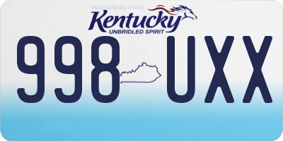 KY license plate 998UXX