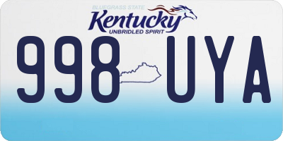 KY license plate 998UYA