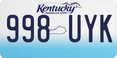 KY license plate 998UYK