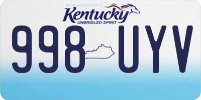 KY license plate 998UYV