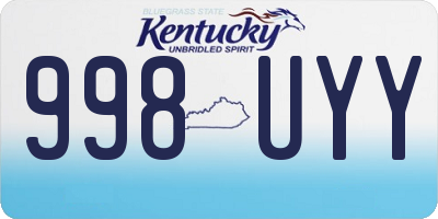 KY license plate 998UYY