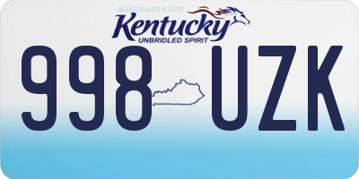 KY license plate 998UZK