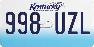 KY license plate 998UZL