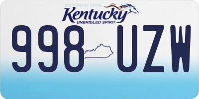 KY license plate 998UZW