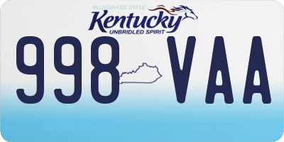 KY license plate 998VAA
