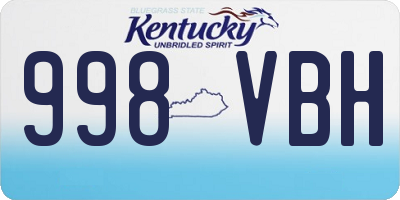 KY license plate 998VBH