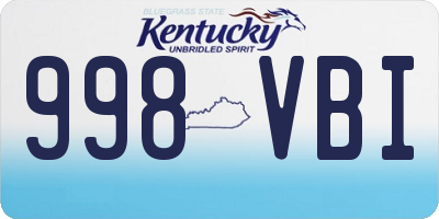 KY license plate 998VBI