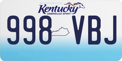 KY license plate 998VBJ