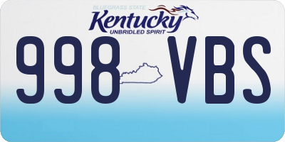 KY license plate 998VBS