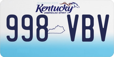 KY license plate 998VBV
