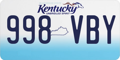 KY license plate 998VBY