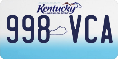 KY license plate 998VCA