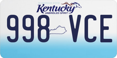 KY license plate 998VCE