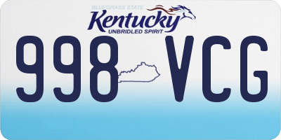 KY license plate 998VCG
