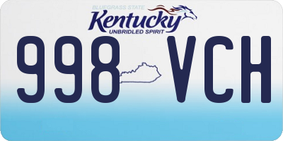 KY license plate 998VCH