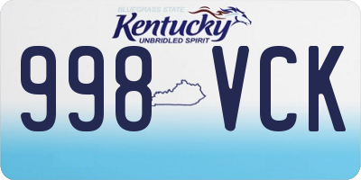 KY license plate 998VCK