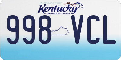 KY license plate 998VCL