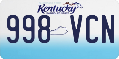 KY license plate 998VCN