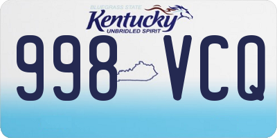 KY license plate 998VCQ