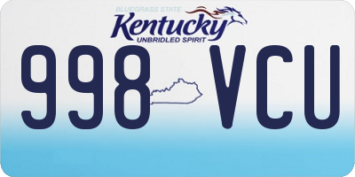 KY license plate 998VCU