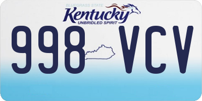 KY license plate 998VCV