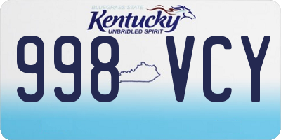 KY license plate 998VCY