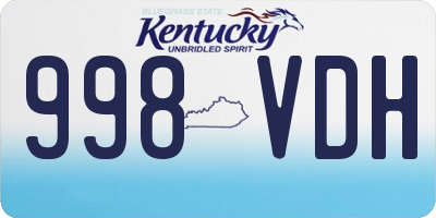 KY license plate 998VDH