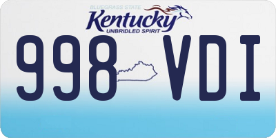 KY license plate 998VDI