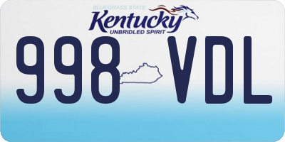 KY license plate 998VDL