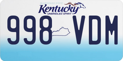 KY license plate 998VDM