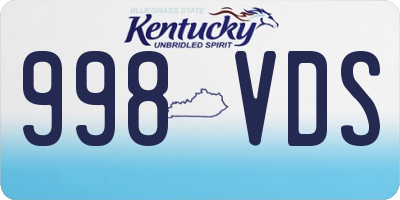 KY license plate 998VDS