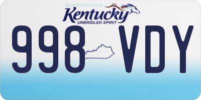 KY license plate 998VDY