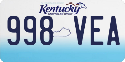 KY license plate 998VEA