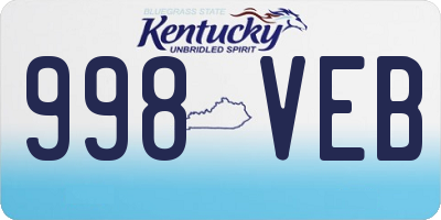 KY license plate 998VEB