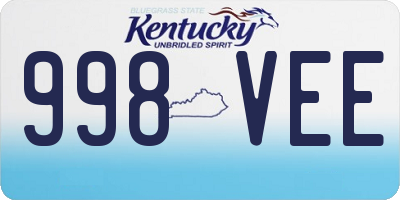 KY license plate 998VEE