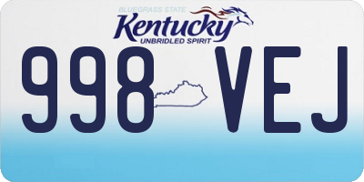 KY license plate 998VEJ