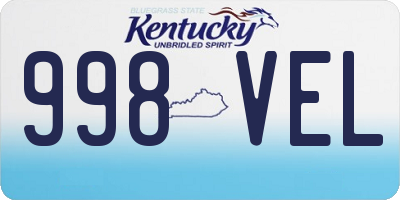 KY license plate 998VEL