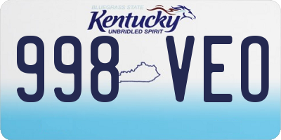 KY license plate 998VEO