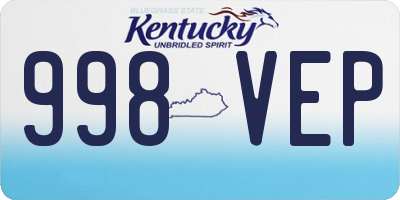KY license plate 998VEP