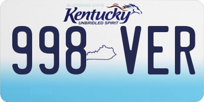 KY license plate 998VER