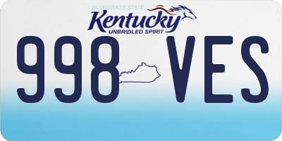 KY license plate 998VES