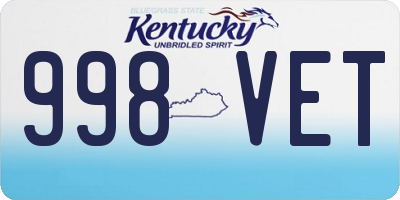 KY license plate 998VET