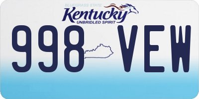 KY license plate 998VEW