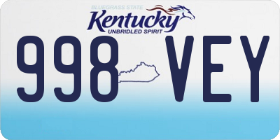 KY license plate 998VEY