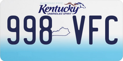 KY license plate 998VFC
