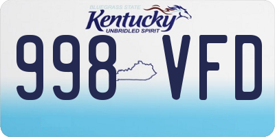 KY license plate 998VFD