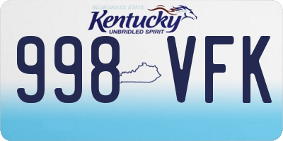 KY license plate 998VFK