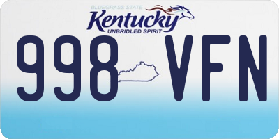 KY license plate 998VFN